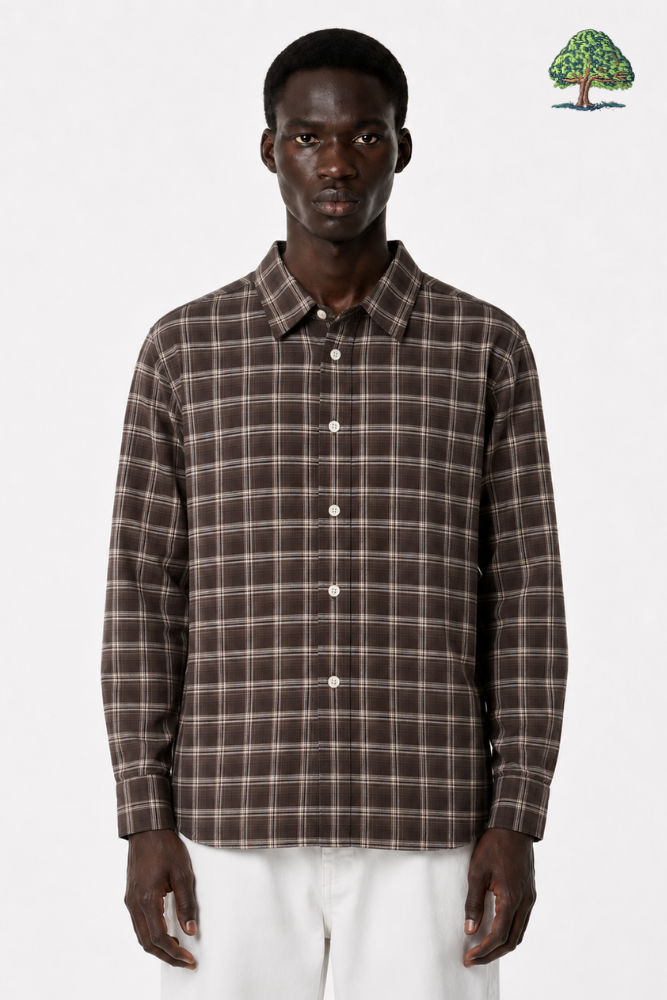 Brown Checked Casual Shirt - Image 2