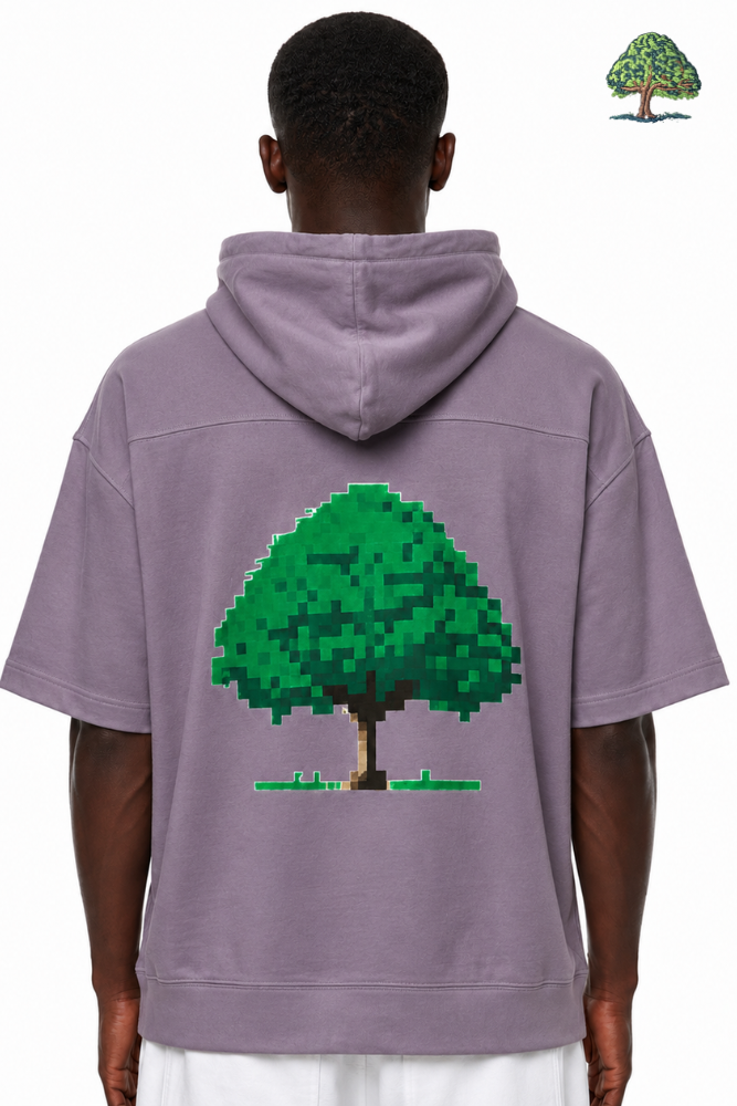 Pixel Tree Graphic Hooded T-Shirt - Image 2
